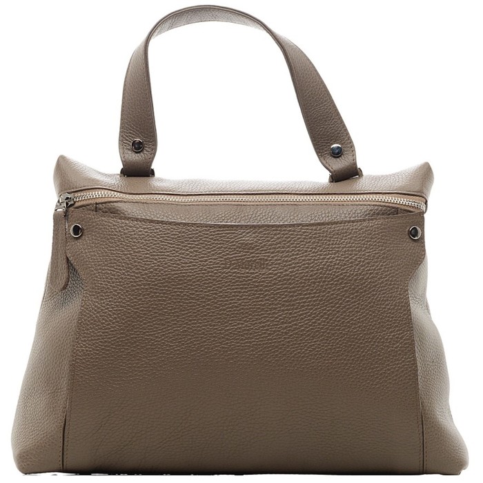 Сумка женская, 4 отдела на молнии, натуральная кожа, цвет бежевый