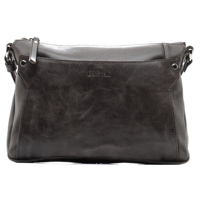 Сумка женская на молнии, 2 отделения, натуральная кожа, цвет коричневый