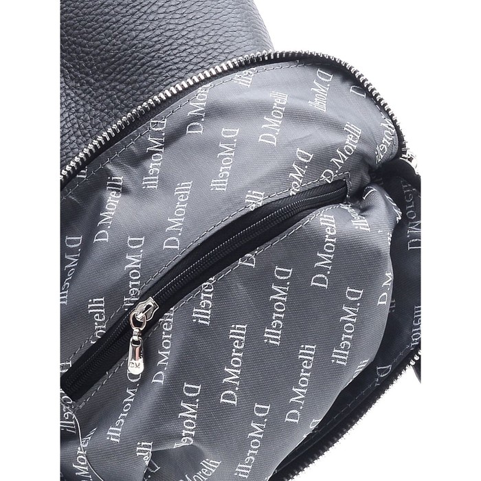 Сумка мужская на молнии, 2 отдела, натуральная кожа, цвет чёрный