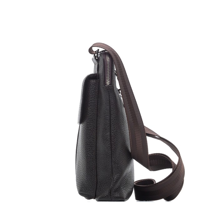 Сумка мужская на молнии, 2 отд, н/кожа, коричневый (DM-MS05-F002)