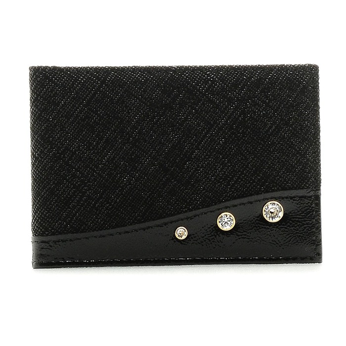 Визитница без застежки, 1 ряд, 20 карманов, натуральная кожа, цвет чёрный