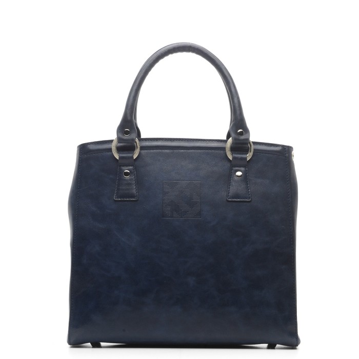 Сумка женская на молнии, 1 отдел, натуральная кожа, синий