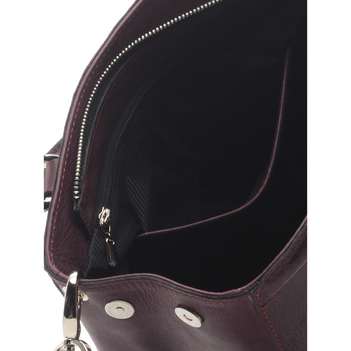Сумка женская, отделение на молнии, натуральная кожа, цвет бордовый
