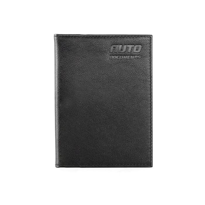 Бумажник для автодокументов на кнопке, 2 рядаа, 8 карманов, цвет чёрный