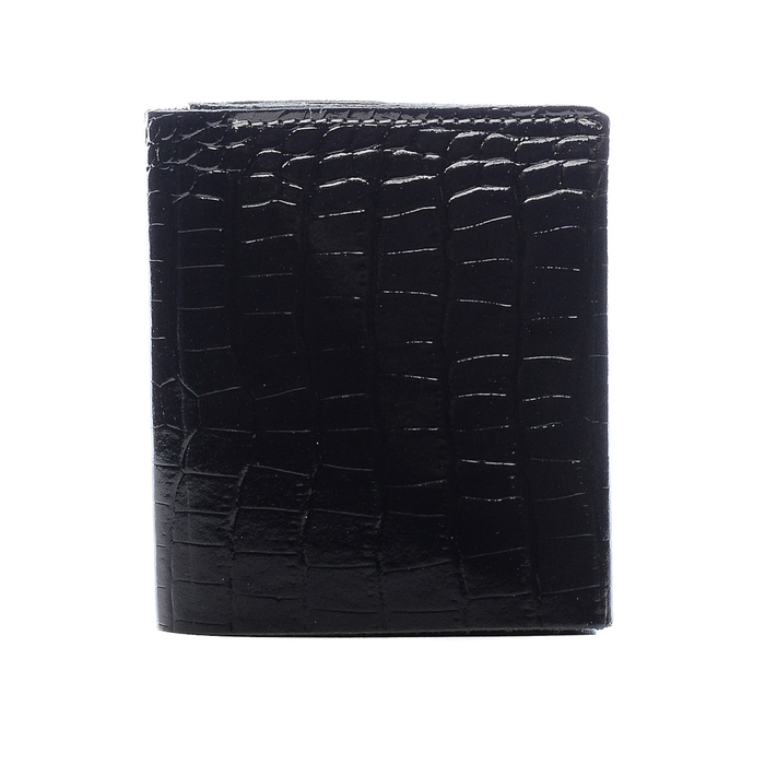 Портмоне для купюр на кнопке, 3 отделения, натуральная кожа, чёрный (FT-P054-KR01)