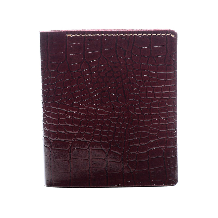 Портмоне для купюр на кнопке, 3 отделения, натуральная кожа, красный (FT-P054-KR55)