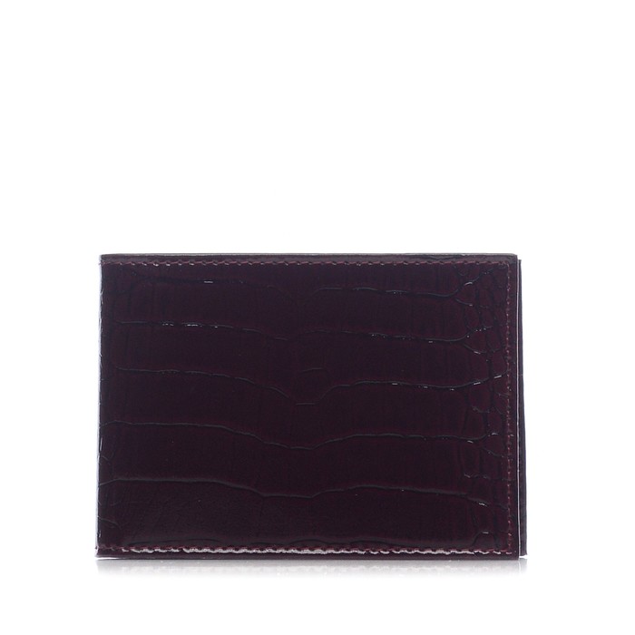 Визитница без застёжки, 1 ряд, 16 карманов, натуральная кожа, цвет красный