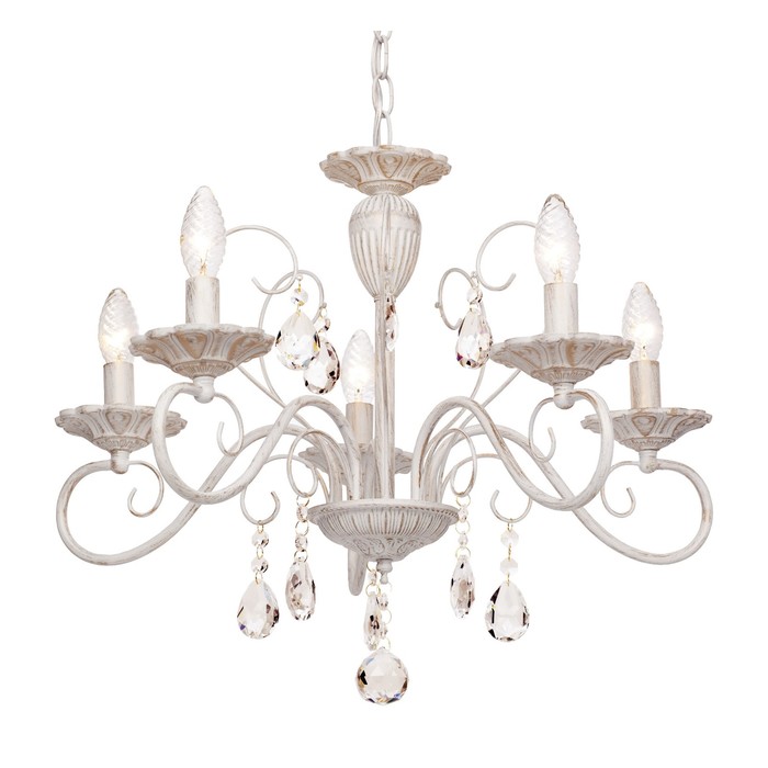 Люстра подвесная "Laura" 5x60Вт Е14 белый 57x57x42-77см