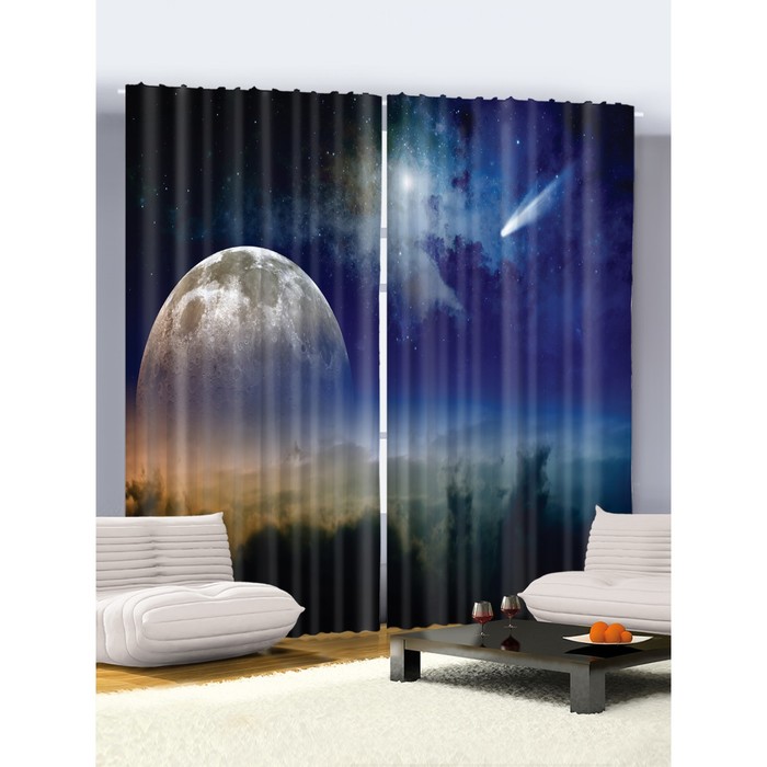 Комплект фотоштор "Комета", 145 х 265 см - 2 шт, разноцветный