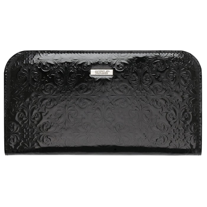 Портмоне женское на молнии, 3 отд, н/кожа, чёрный (DM-P069-NK01)