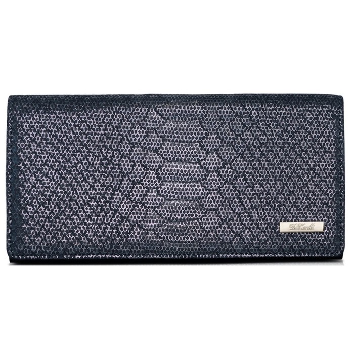 Портмоне женское на кнопке, 3 отд, н/кожа, синий (DM-P015-K808)