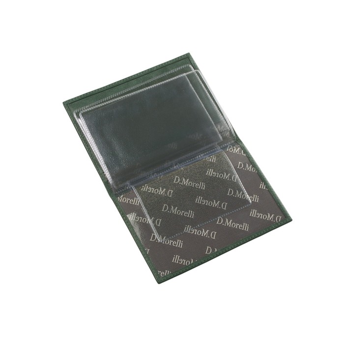 Бумажник для автодокументов, отдел для кредитных карт, 10 карманов,, цвет зелёный