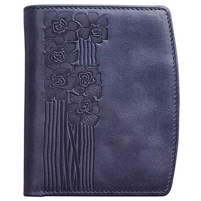 Портмоне женское на кнопке, 2 отд, н/кожа, синий (DM-P057-KT48)