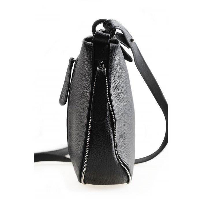 Сумка женская на молнии, 1 отдел, натуральная кожа, цвет чёрный