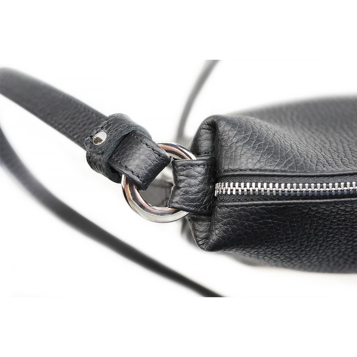 Сумка женская на молнии, 1 отдел, натуральная кожа, цвет чёрный