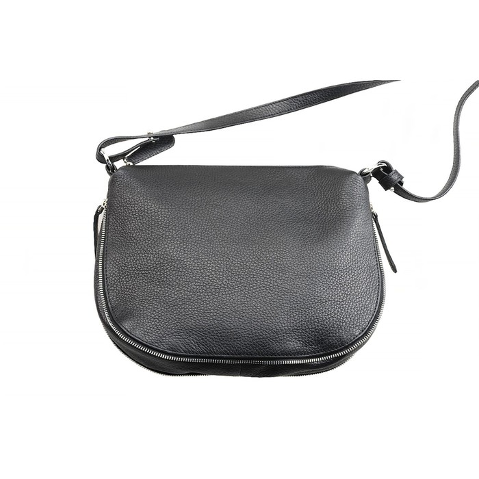 Сумка женская на молнии, 1 отдел, натуральная кожа, цвет чёрный
