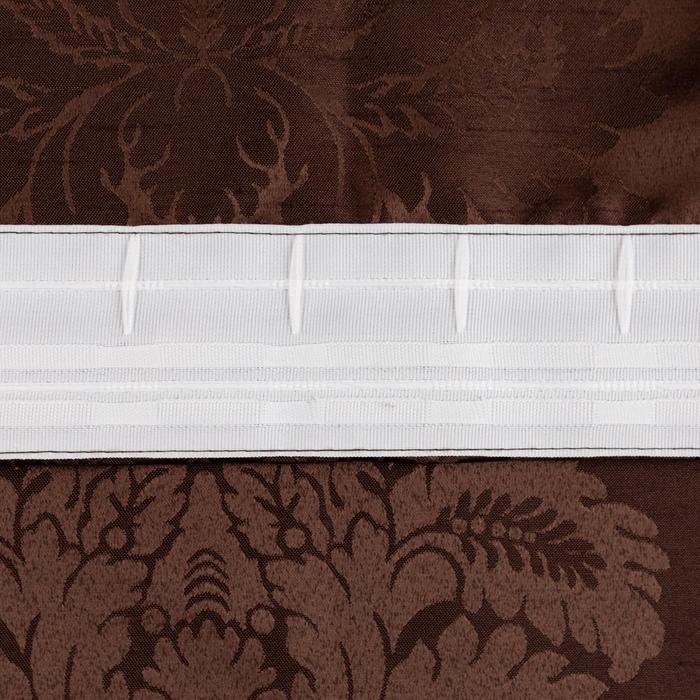Штора портьерная "Этель" 130х280 см Дамаск CHOCOLATE,100% п/э