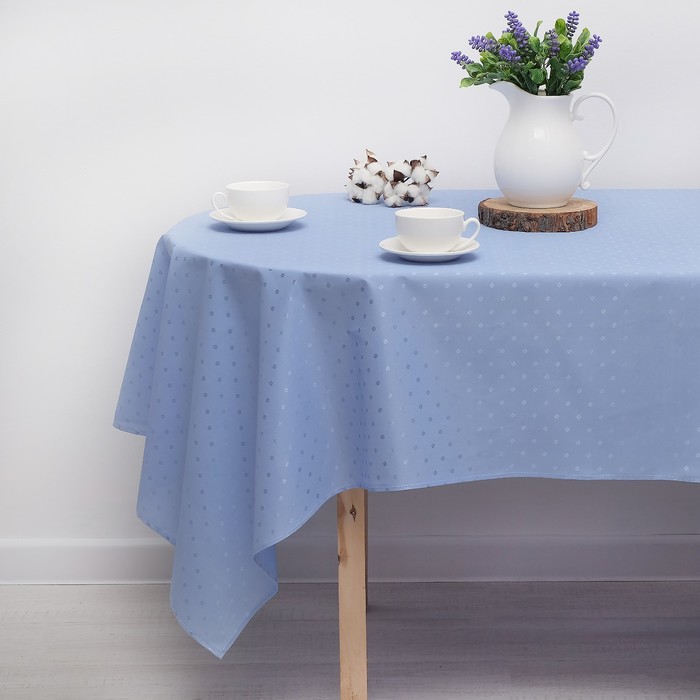 Скатерть "Голубая лагуна" 140х210 см, трикот,принт МИКС, 100% п/э