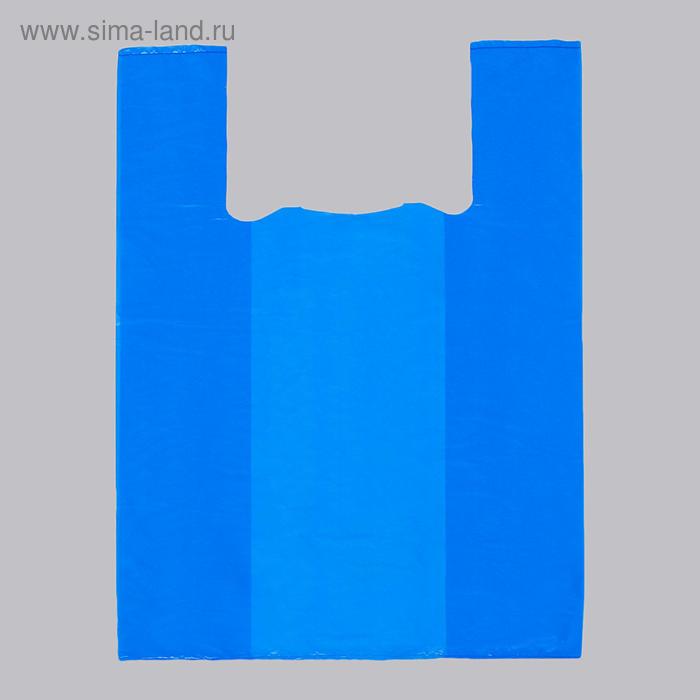Пакет Синий, полиэтиленовый, майка, 30 х 55 см, 17 мкм