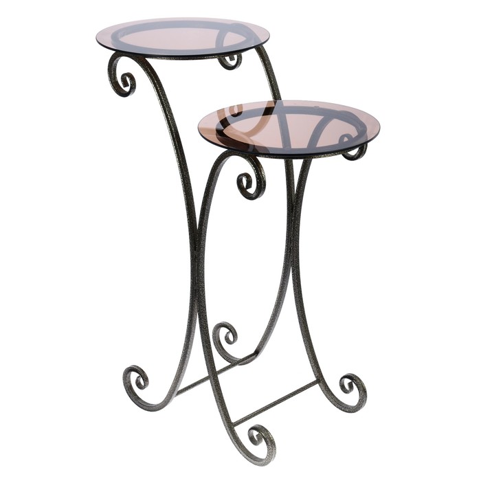 Подставка для цветов напольная "Двойная", цвет бронза 870х520х285мм УЦЕНКА нет присосок