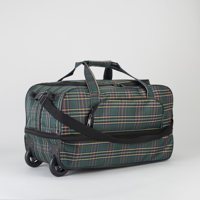 Сумка дорожная на колёсах, с расширением, 1 отдел, 1 наружный карман, цвет синий/красный