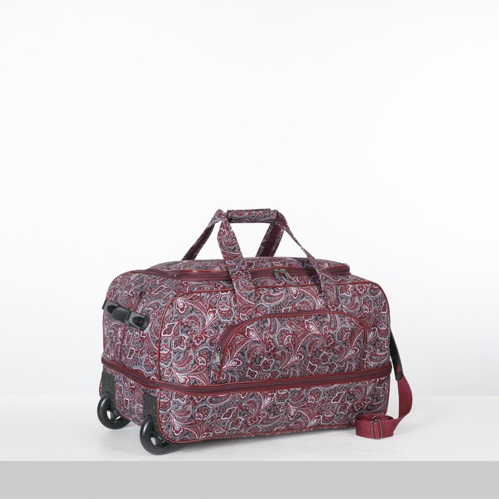 Сумка дорожная на колёсах, с расширением, 1 отдел, 1 наружный карман, цвет бордовый