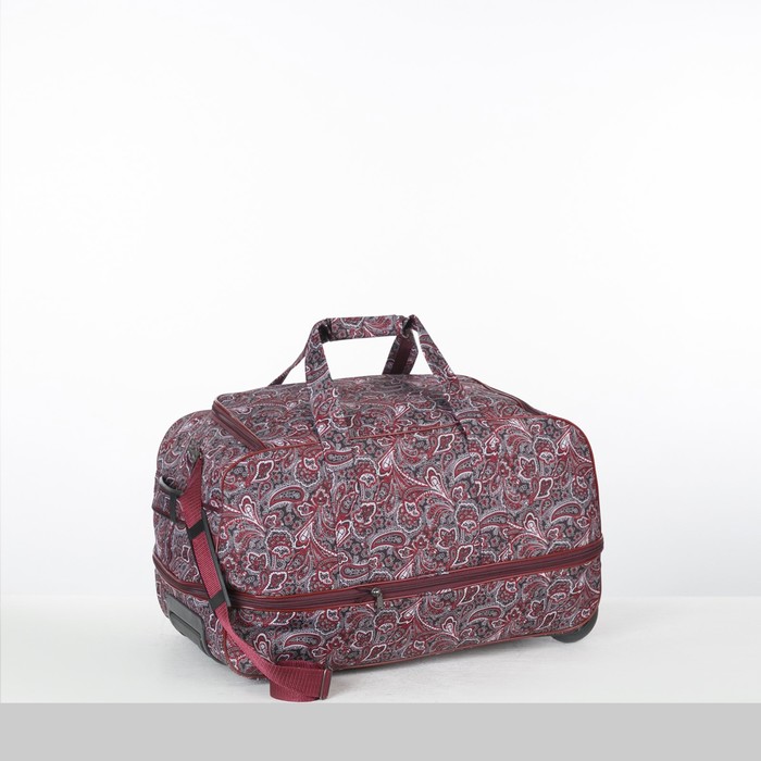 Сумка дорожная на колёсах, с расширением, 1 отдел, 1 наружный карман, цвет бордовый