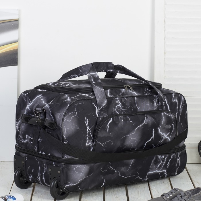 Сумка дорожная на колёсах «Гроза», с расширением, 1 отдел, наружный карман