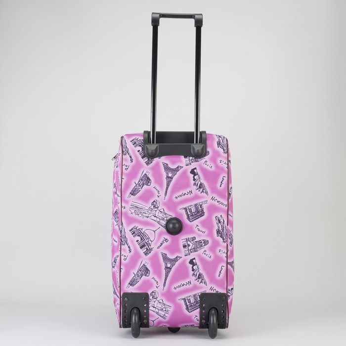 Сумка дорожная на колёсах «Париж», 1 отдел, 1 наружный карман, цвет сиреневый