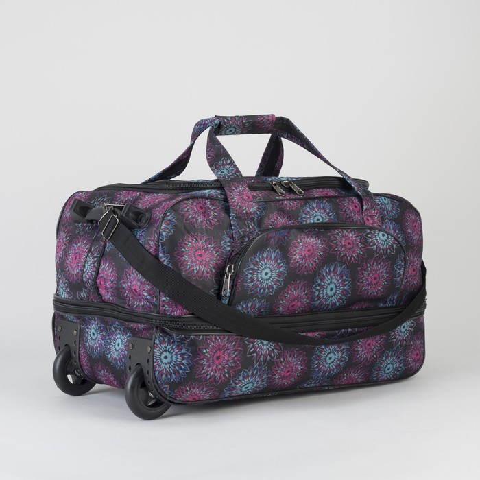 Сумка дорожная на колёсах «Орнамент», с расширением, 1 отдел, 1 наружный карман