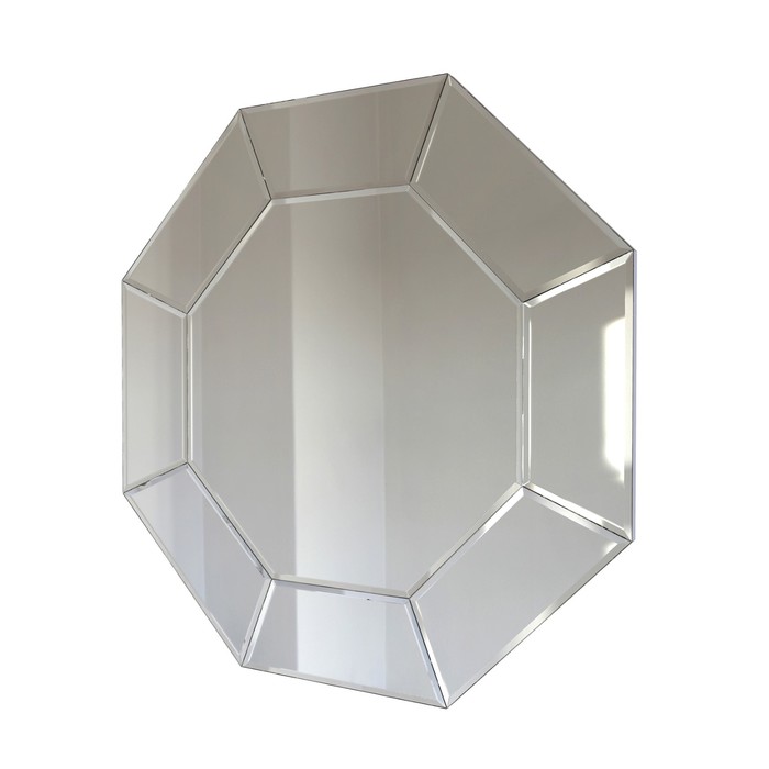 Зеркальное панно 90х90 см, 4 мм, фацет 10 мм, ЛДСП 16 мм серебристый, арт_38