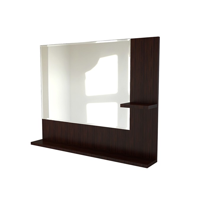 Зеркало с полками 80х62 см, 4 мм, фацет 10 мм, ЛДСП 16 мм, венге, арт_45