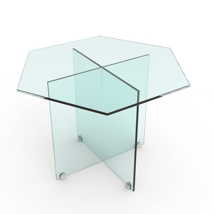 Журнальный стол, 8 мм закалённое стекло еврокромка, арт_60-2