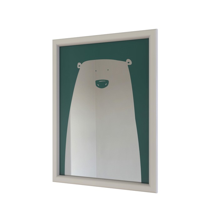 Зеркальный постер в багете "Северный Мишка" 34х46 см, 4 мм, арт_95