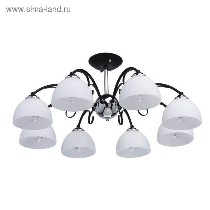 

Люстра потолочная "Блеск" 8x60W E27 чёрный, хром 55x55x18см