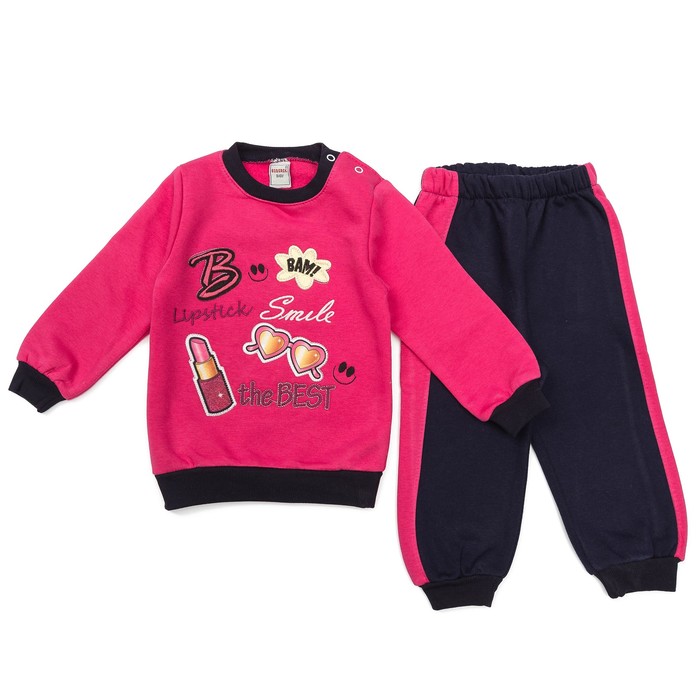 Комплект для девочки, рост 74 см, цвет малиновый 124_М