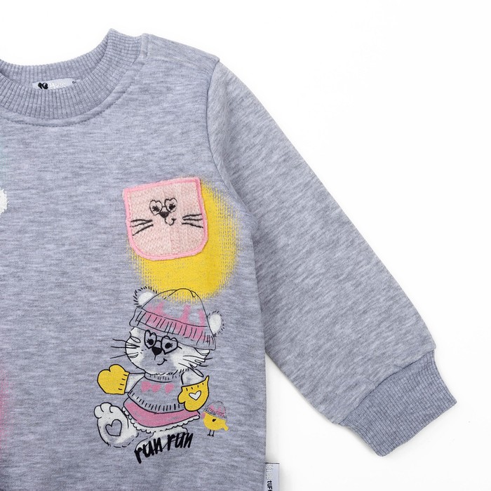 Джемпер для девочки, рост 80 см, цвет серый LR17-0276_М