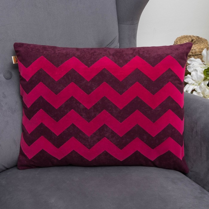 Подушка декоративная 04-912 MOJO ZIGZAG ворсовая 47х37х15 см, флок, ПЭ, ПЭ 100%