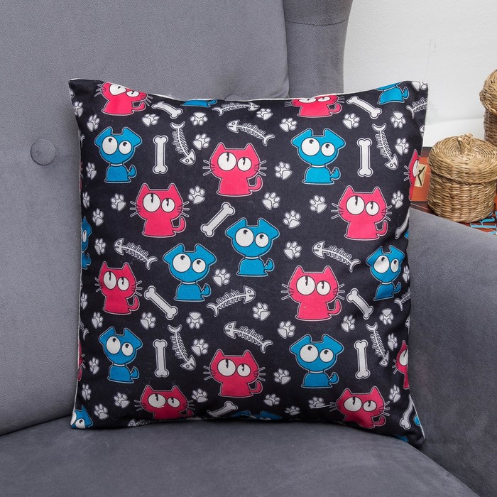 Подушка декоративная 07-081 35х35х15 см, сублимация велюр, ПЭ 100%