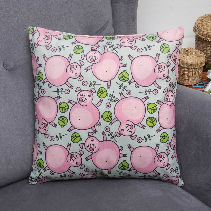 Подушка декоративная 06-558 35х35х15 см, сублимация велюр, ПЭ 100%