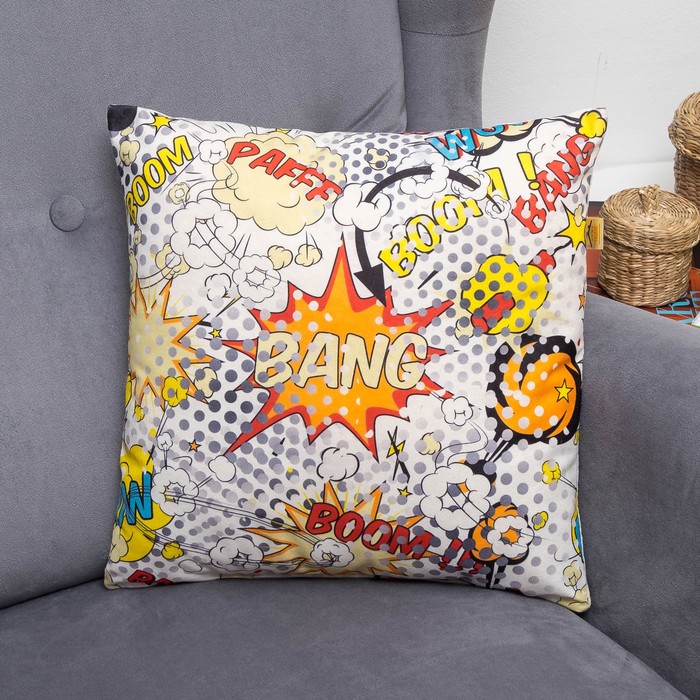 Подушка декоративная 06-541 35х35х15 см, сублимация велюр, ПЭ 100%