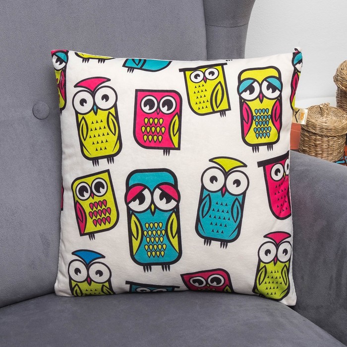 Подушка декоративная 06-602 35х35х15 см, сублимация велюр, ПЭ 100%