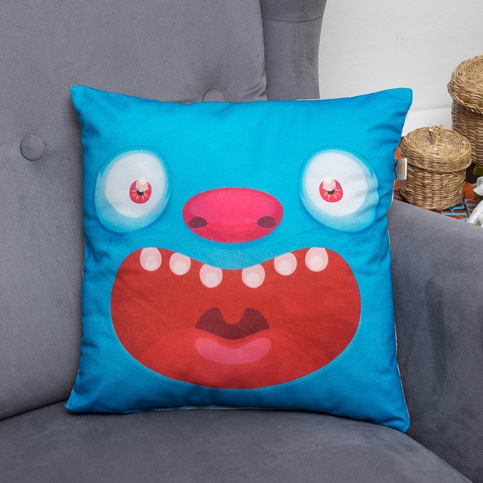 Подушка декоративная 07-203 35х35х15 см, сублимация велюр, ПЭ 100%