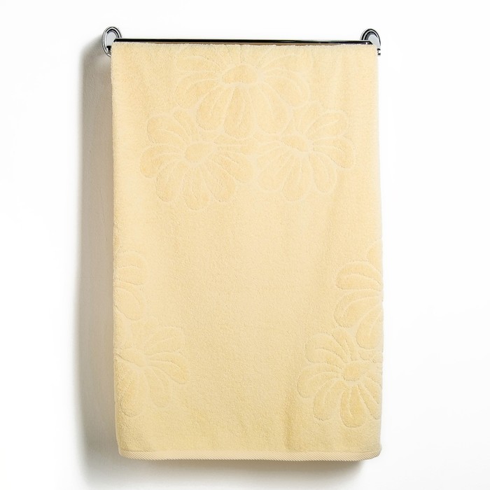 Полотенце махровое жаккард 70х140 см, 420 г/м2,кремовый, 100% хлопок