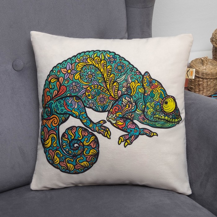 Подушка декоративная 07-333 35х35х15 см, сублимация велюр, ПЭ 100%