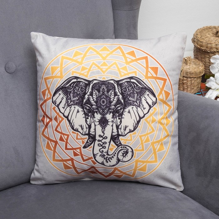 Подушка декоративная 07-357 35х35х15 см, сублимация велюр, ПЭ 100%