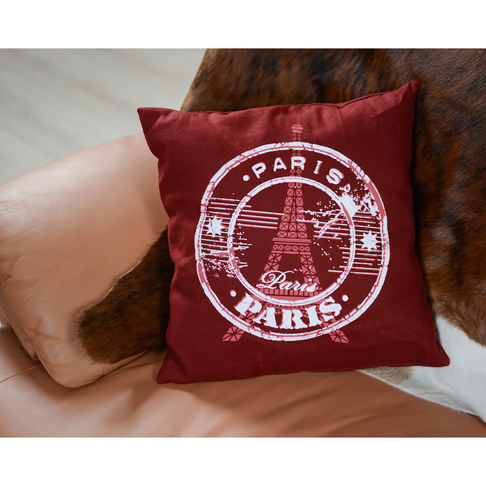 Подушка декоративная 02-376Эйфелева башня 40х40х15 см, репс, хл 100%, чехол съемный