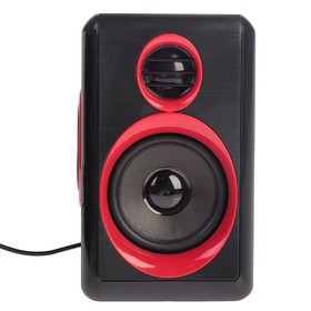 

УЦЕНКА Акустическая система 2.0, провод 0.9 м, Jack3.5 и USB, черно-красная