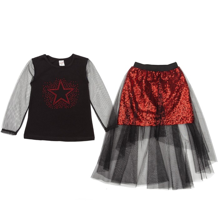 Комплект нарядный для девочки, рост 110 см, цвет красный 676