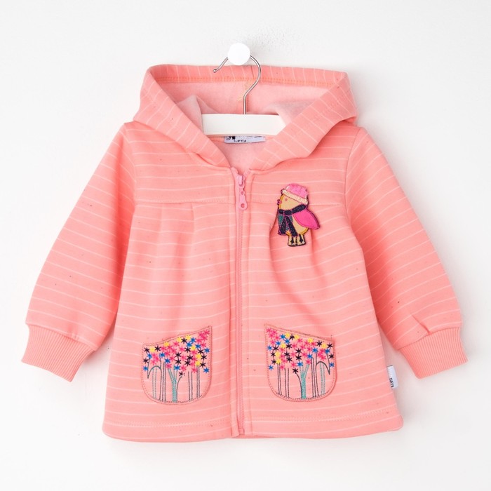 Джемпер для девочки с капюшоном, рост 86 см, цвет персиковый LR17-357_М